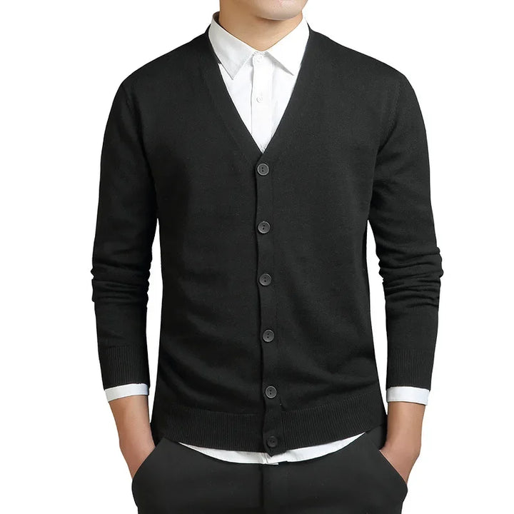 Lightweight Knitted V-Neck Cotton Sweater