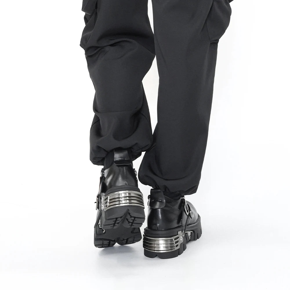 Dark Punk Unisex Gothic Metal Carve Boots