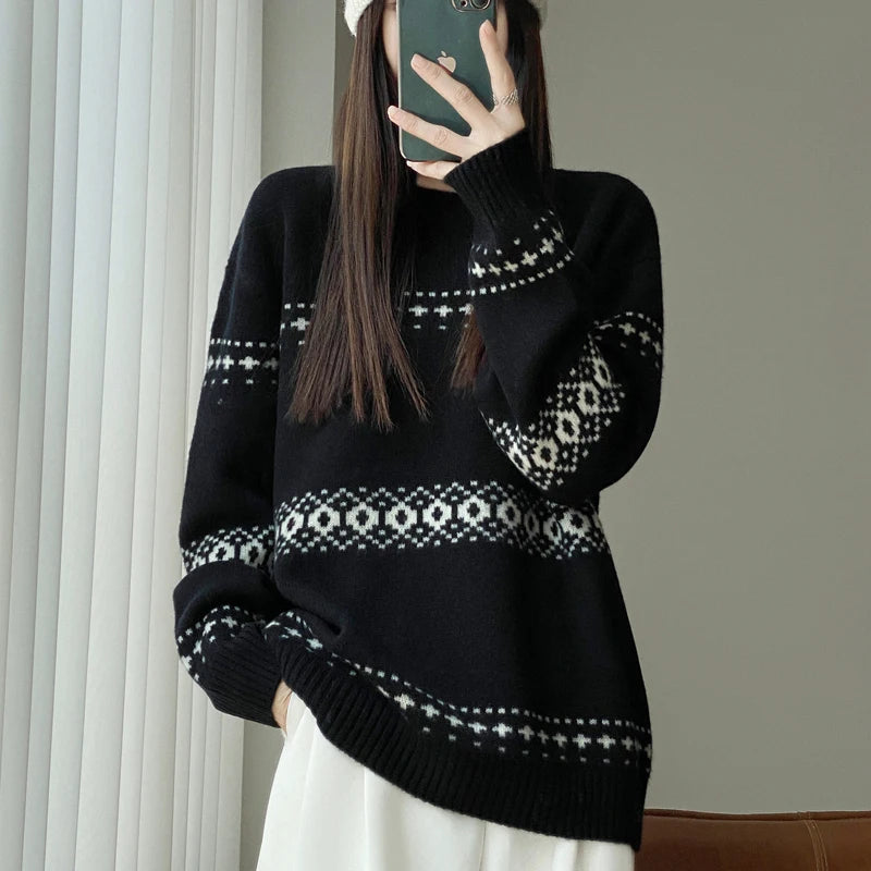 Cozy Oversized 100% Wool Knitted Sweater