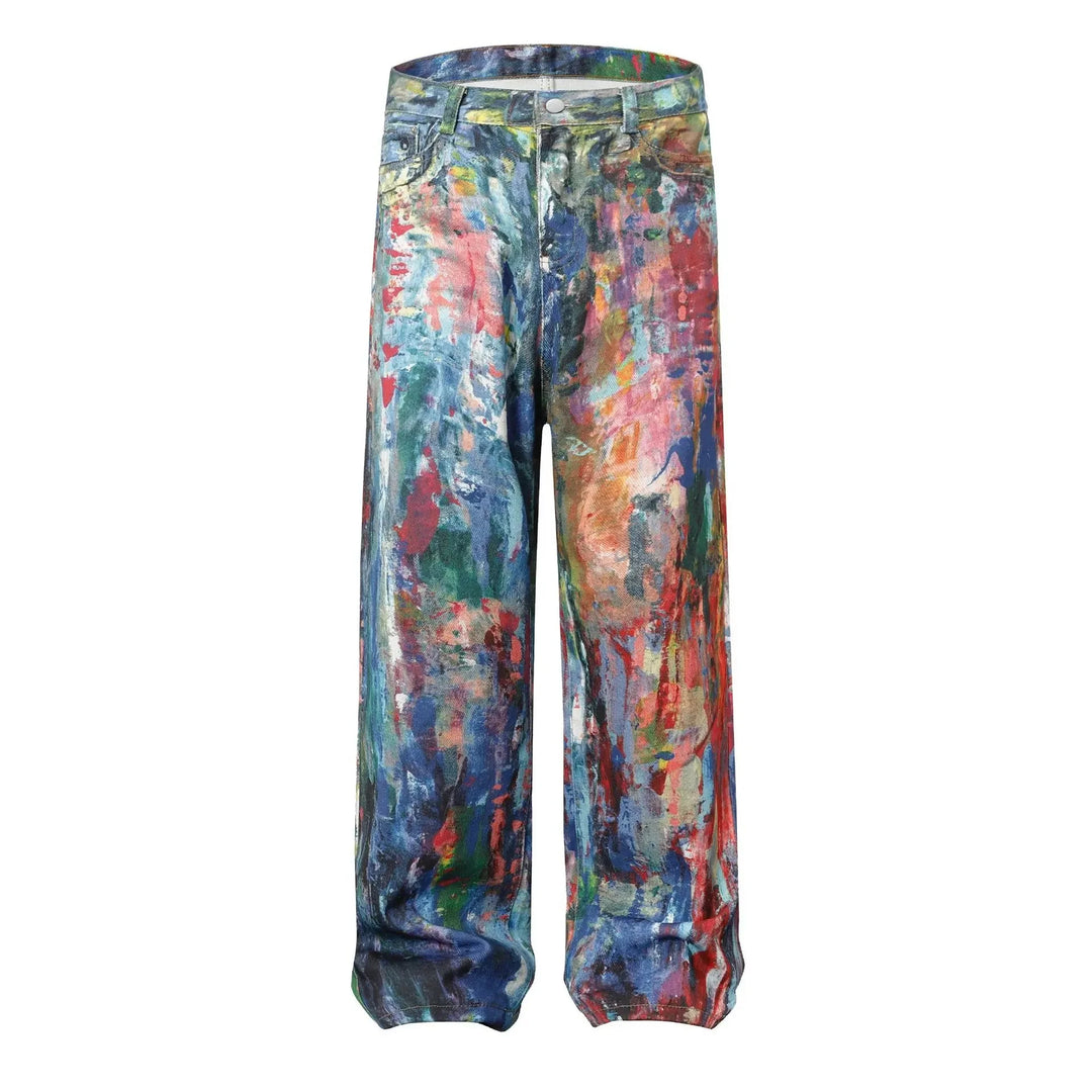 Vintage 3D Splashed Ink Jeans