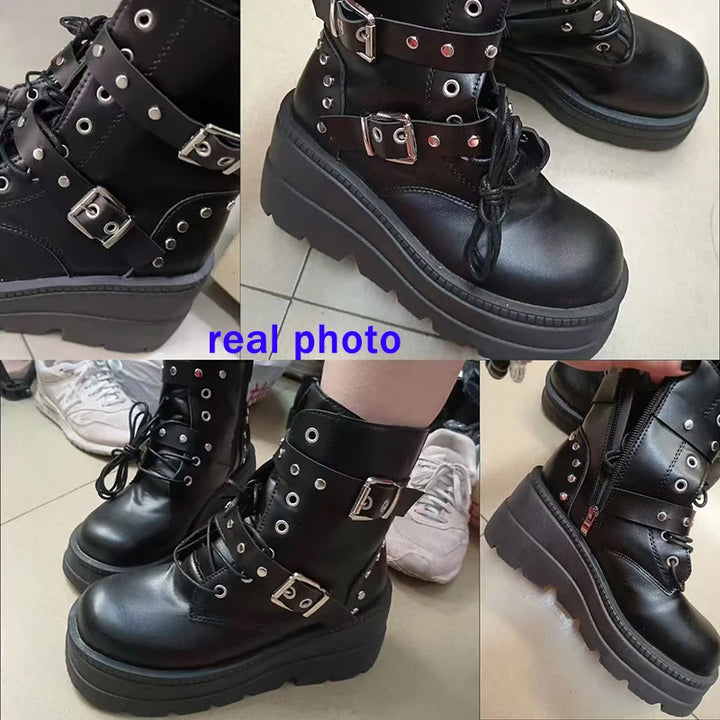 Bold Gothic Platform Super High Heel Y2K Shoes