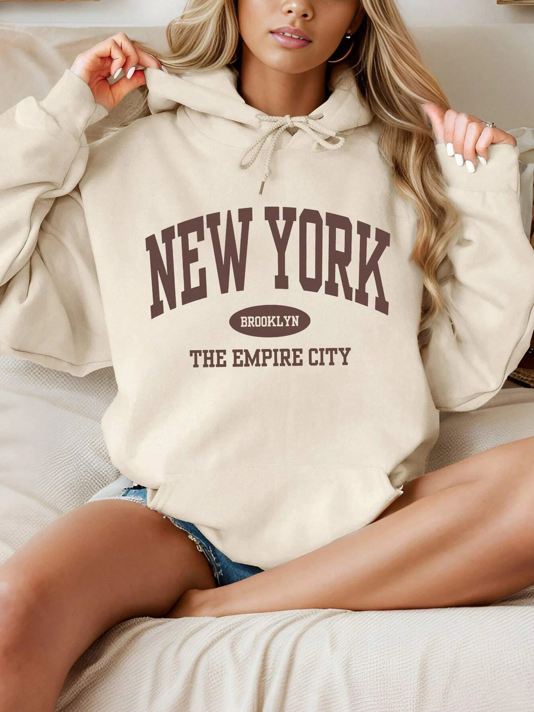 Brooklyn Creative Letter Print Hoodie