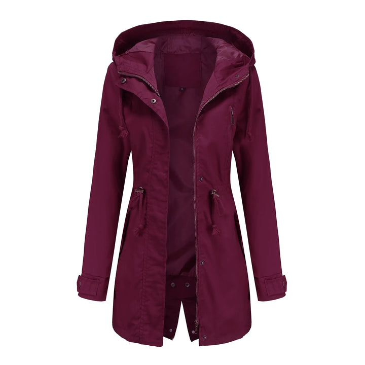 Hooded Drawstring Waist Oversized Windbreaker