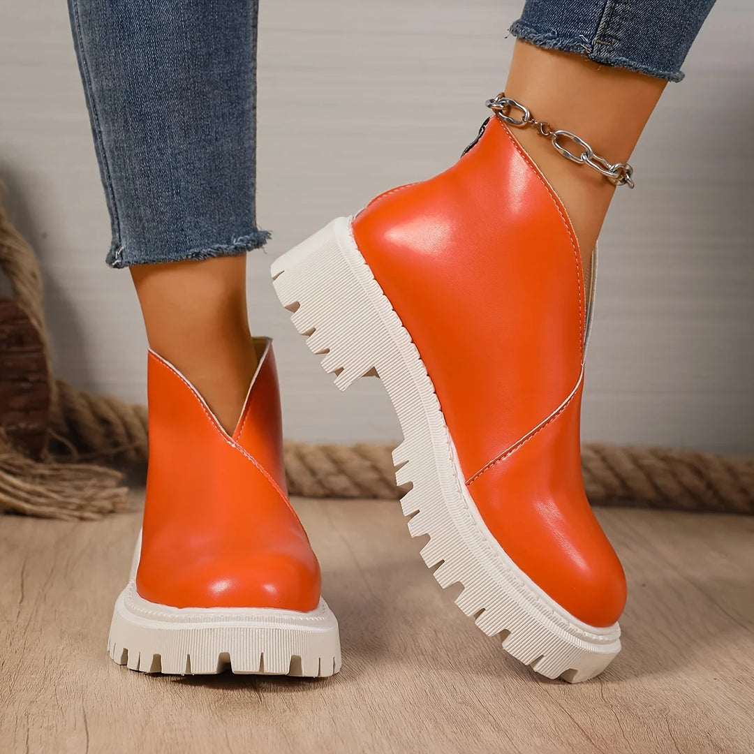 Solid Color Versatile Ankle Rain Boots