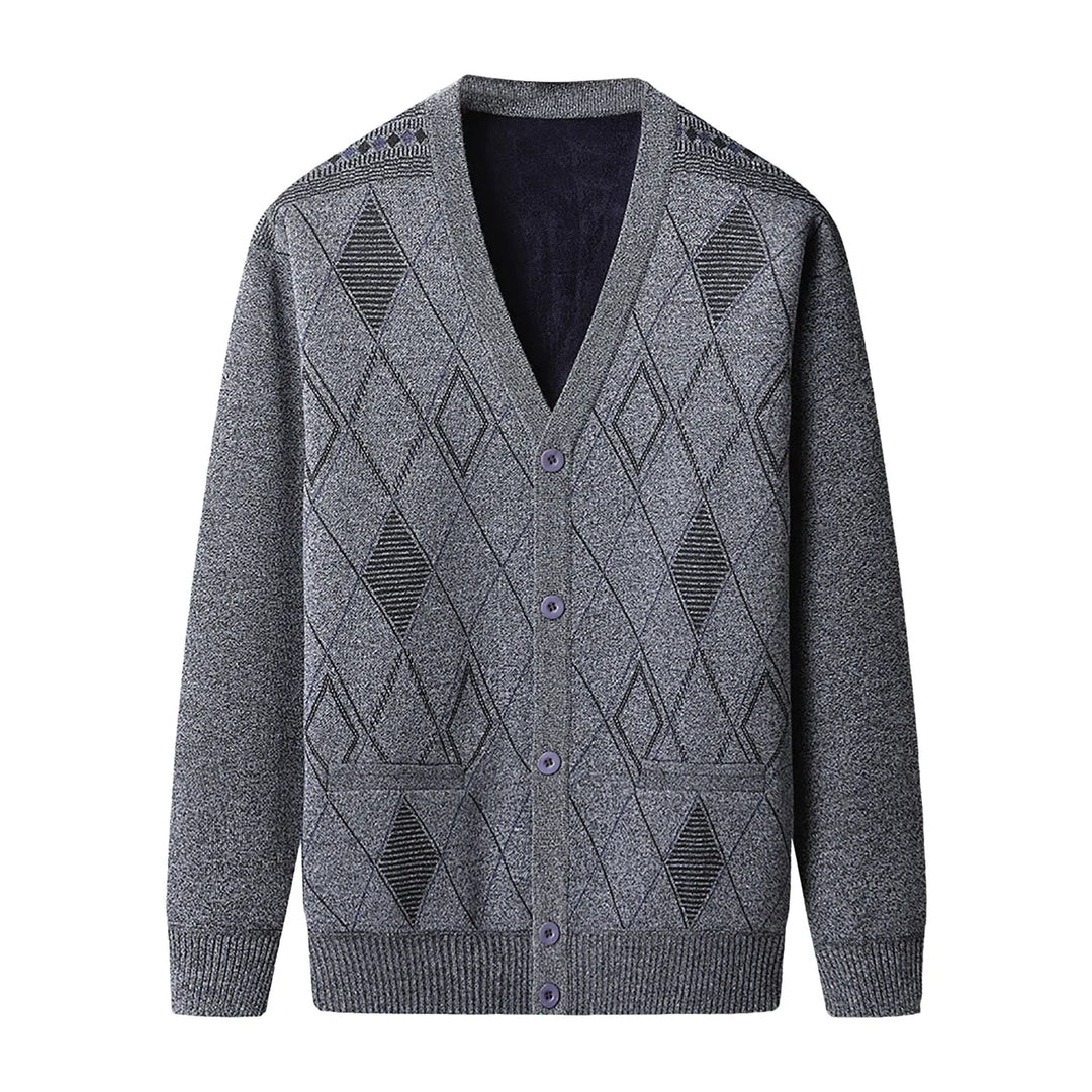 Thick Knit V-neck Cardigan Sweater