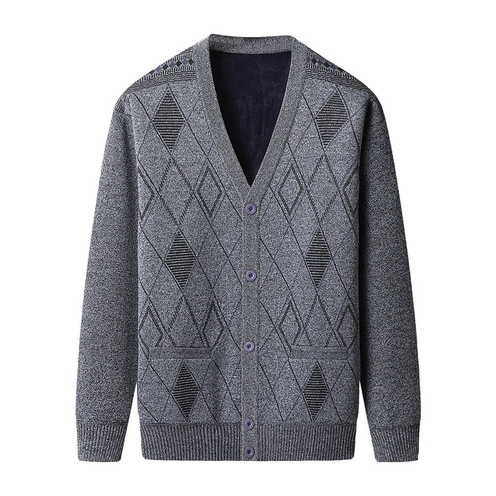 Thick Knit V-neck Cardigan Sweater