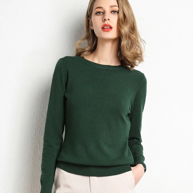 Cashmere Slim Fit Round Neck Wool Sweater