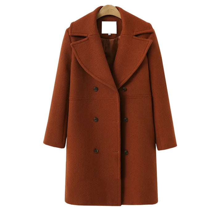 Elegant Thin Wool Blend Long Coat