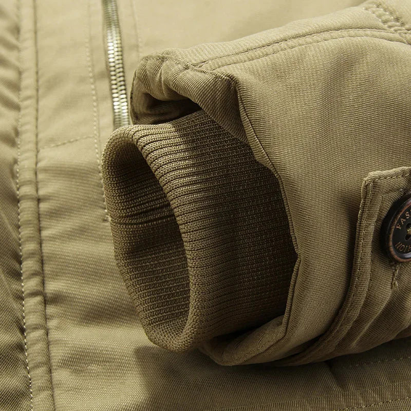Thick Velvet Multi-Pocket Zipper Winter Parka