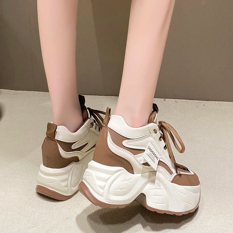 10CM High Platform Lace-Up Chunky Sneakers