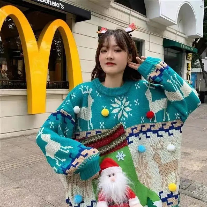 3D Cartoon Knitted Christmas Sweater