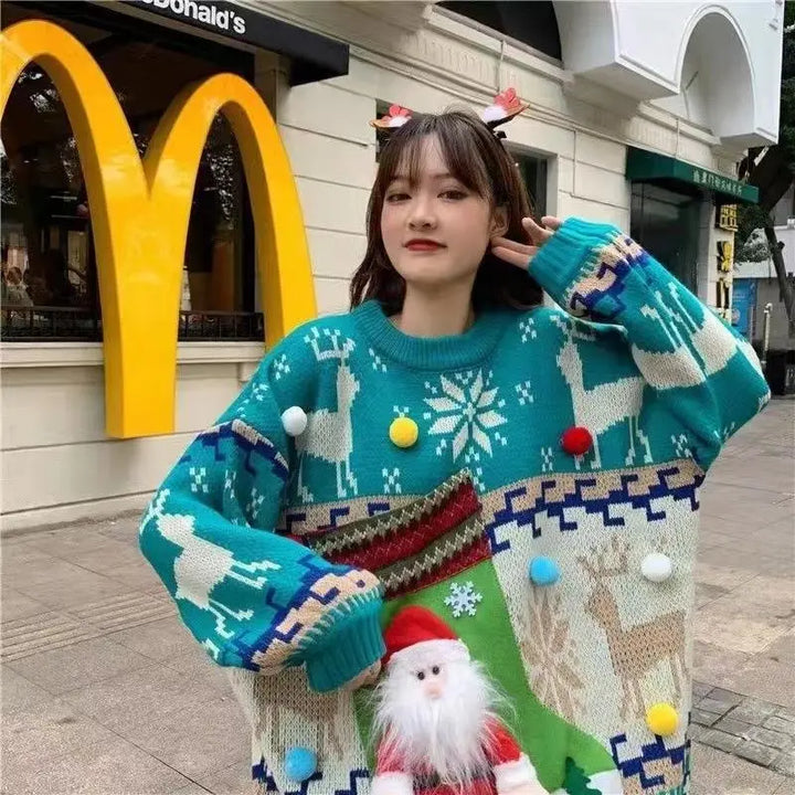3D Cartoon Knitted Christmas Sweater