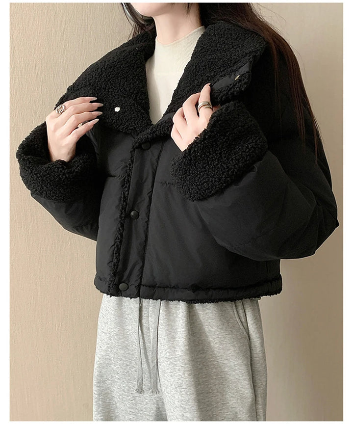 Reversible Thick Warm Velvet Down Padded Jacket