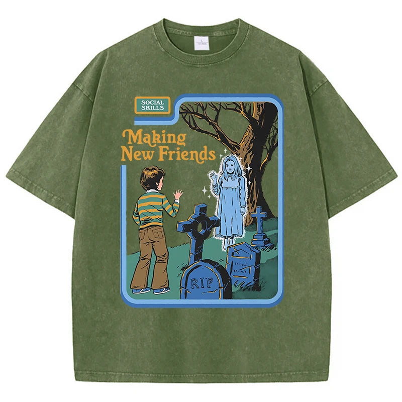 Retro-Inspired Oversized Cotton T-Shirt