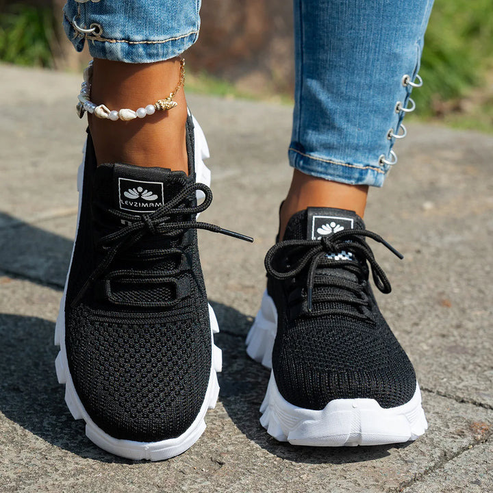 Lightweight Mesh Platform Sneakers