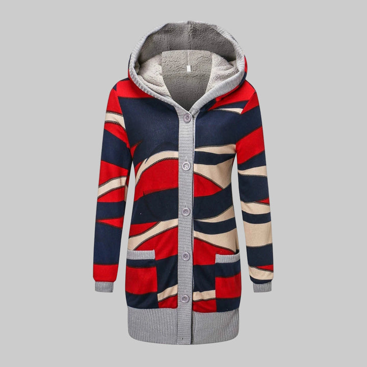 Striped Long Sleeve Hooded Cardigan