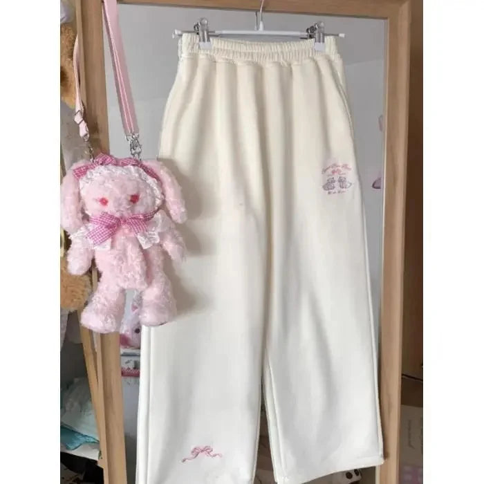 Cartoon Casual Loose-Fit Wide-Leg Sweatpants