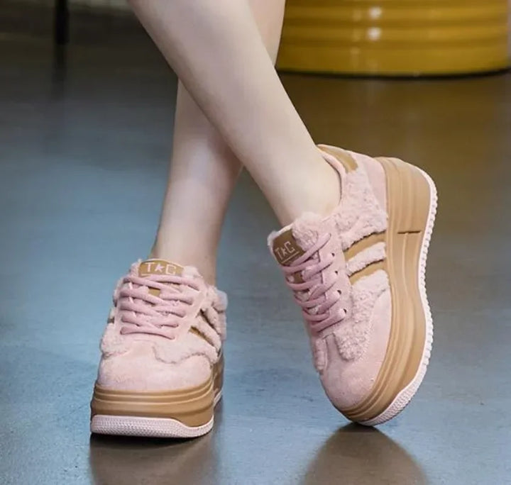 6CM Warm Plush Winter Platform Casual Shoes