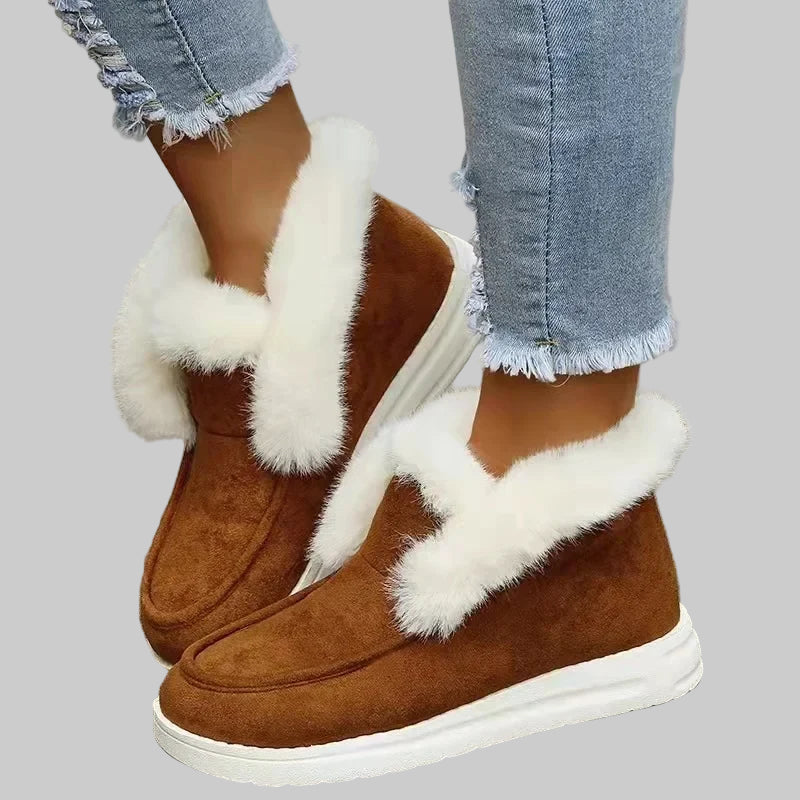 Plush Fur Slip-On Ankle Winter Footwear