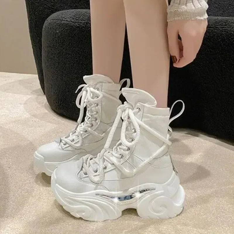Chunky Heels Punk Style Boots