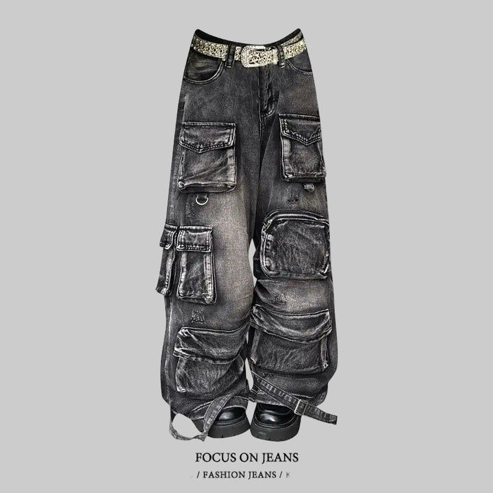 Y2K Gothic American High Street Retro Washed Jeans
