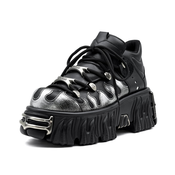 Punk Style Lace-Up Sneakers with 6CM Heel