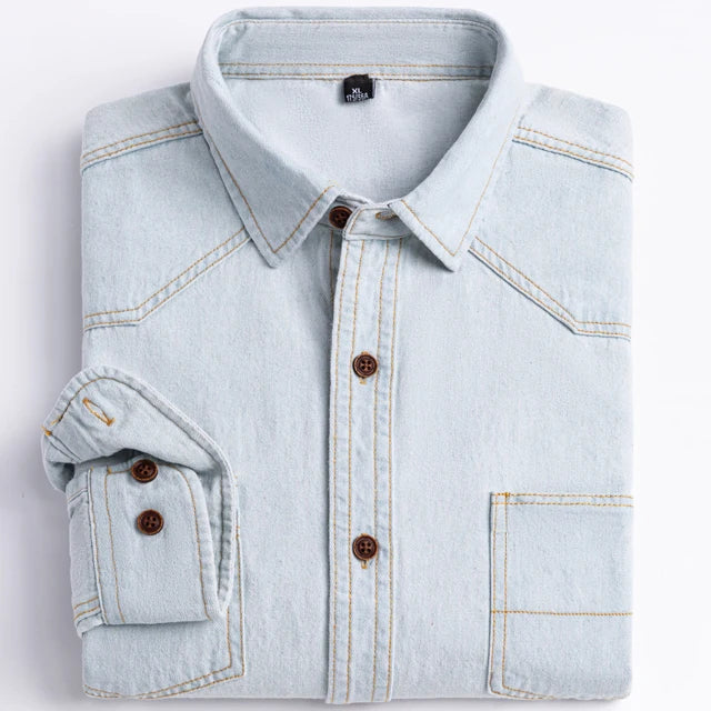 100% Cotton Long Sleeve Western Denim Shirt