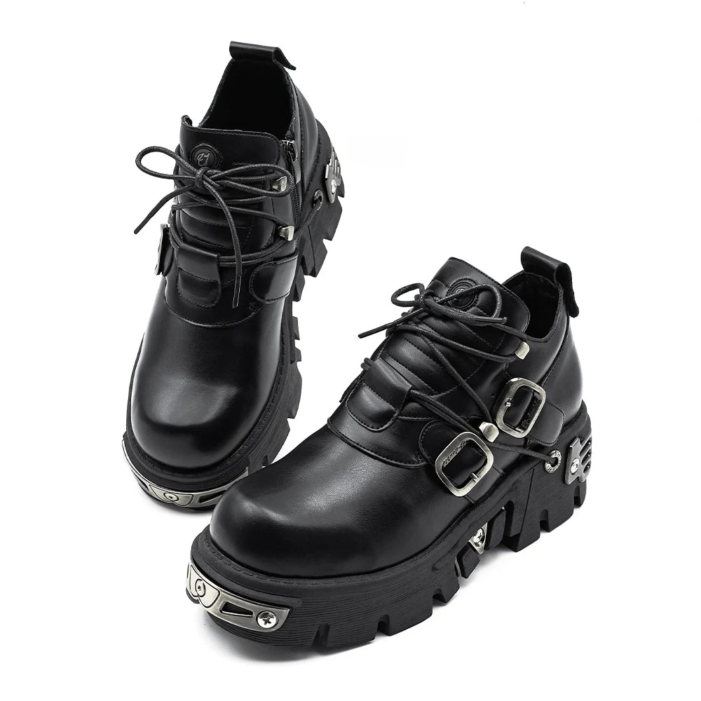 Dark Punk Gothic Rock Leather Shoes