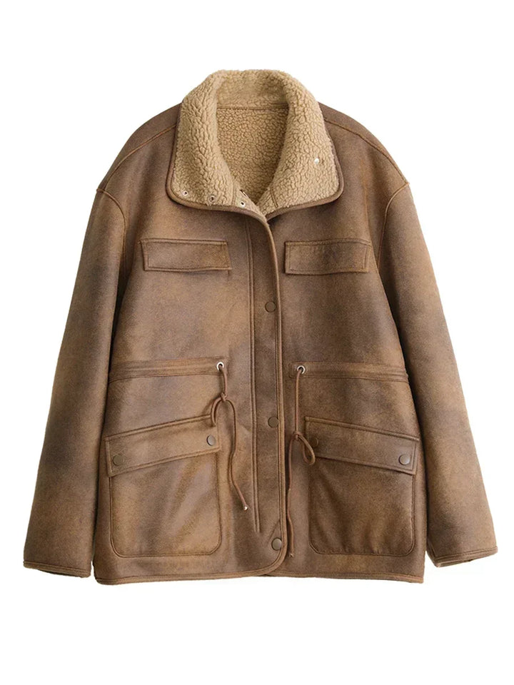 OKSIN Reversible Thick, Warm Suede Jacket