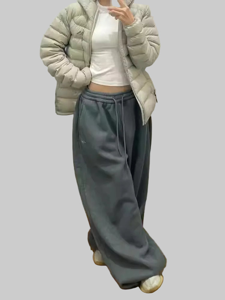 American Retro Lazy Loose Wide Leg Casual Sweatpants