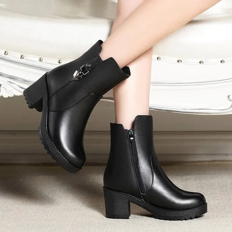 Fleece-Lined Mid-Calf Boots