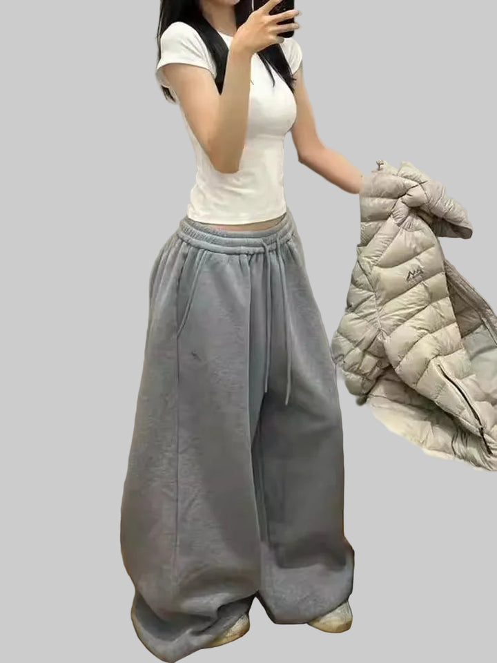 American Retro Lazy Loose Wide Leg Casual Sweatpants