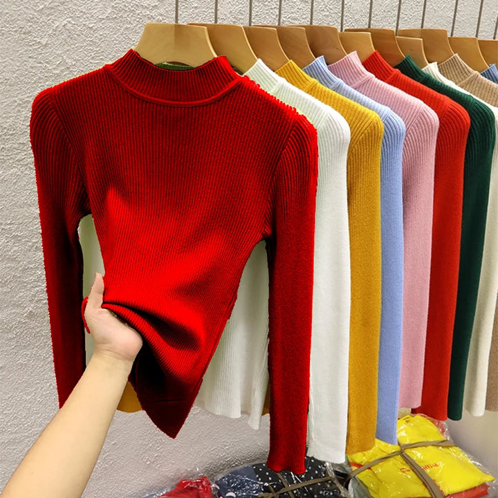 Classic Mock-Neck Pullover Sweater
