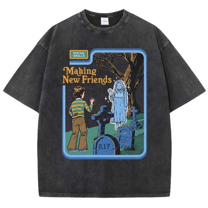 Retro-Inspired Oversized Cotton T-Shirt