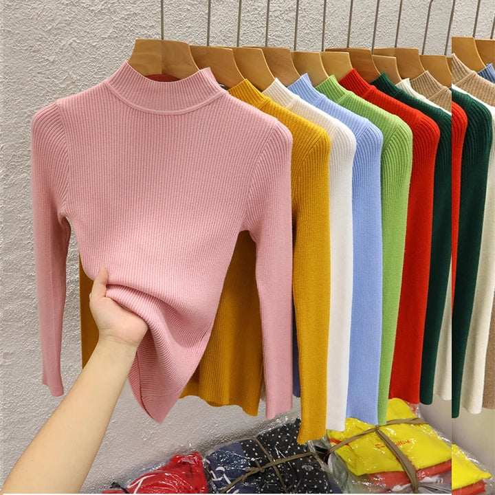 Classic Mock-Neck Pullover Sweater