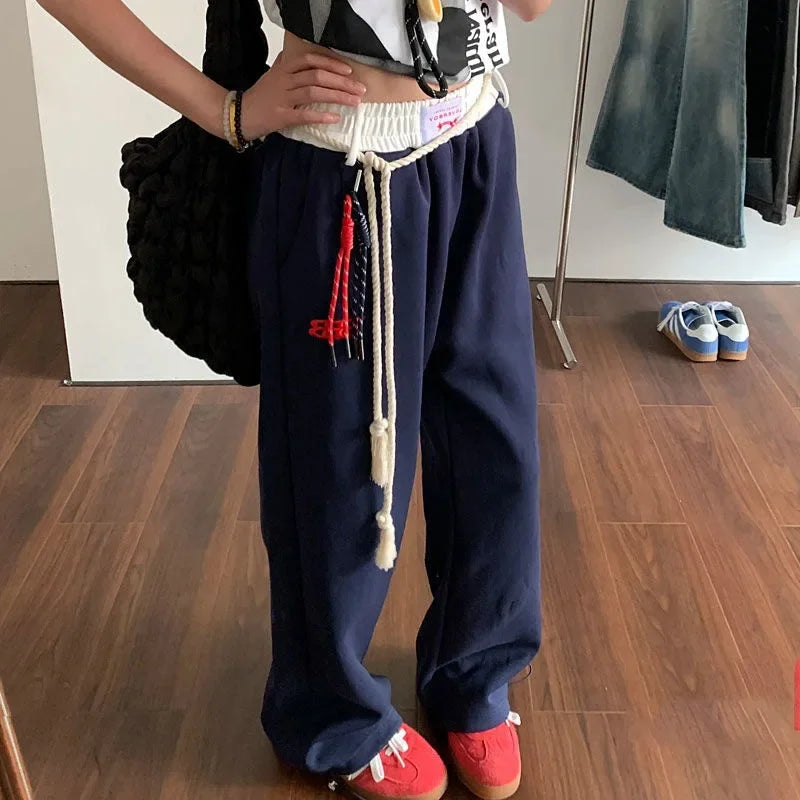 Wide-Leg Retro Loose Pants
