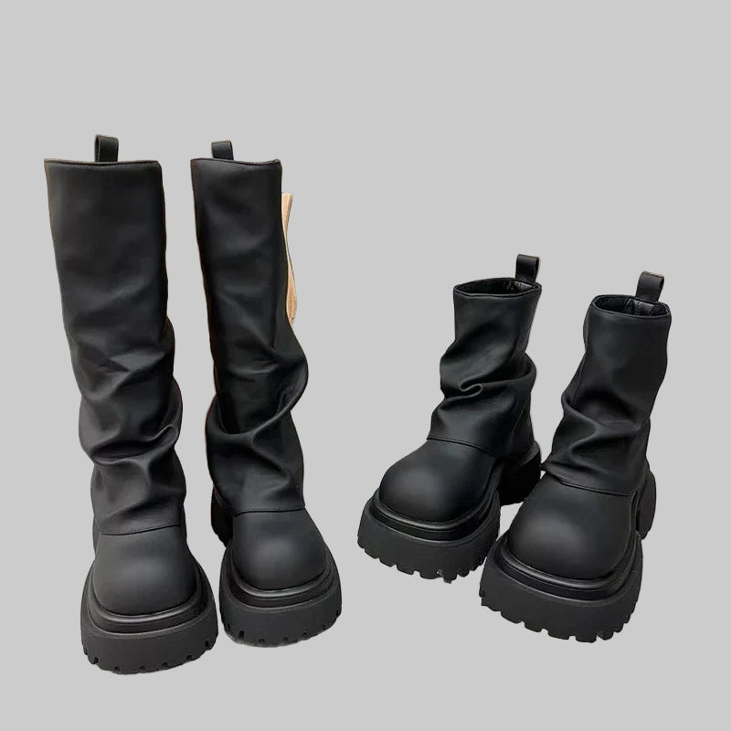 Punk-Inspired Knee-High Boots