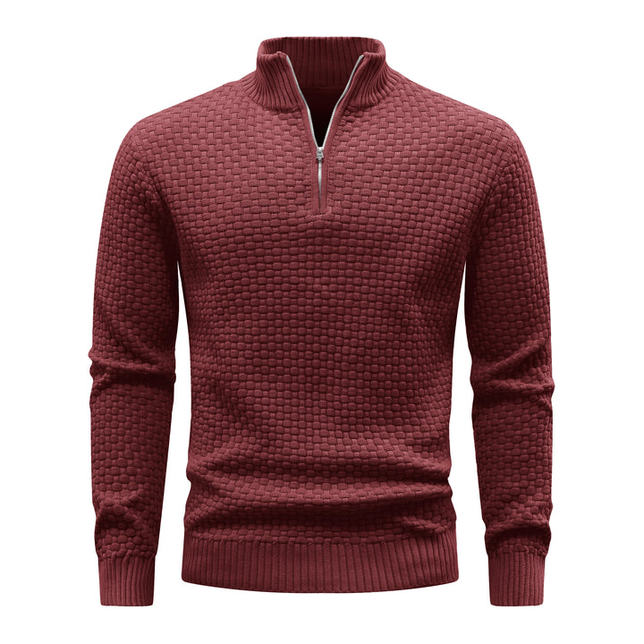 Winter Soft Waffle Knit Warm Zip-Up Sweater