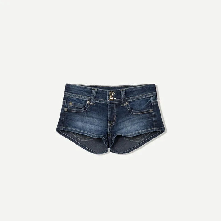 Y2K Low-Waist Peachy Bottom Denim Mini Shorts