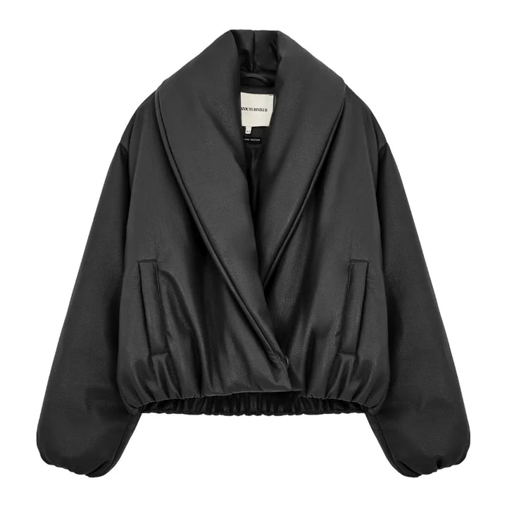 Stylish Thick Lapel Leather Jacket