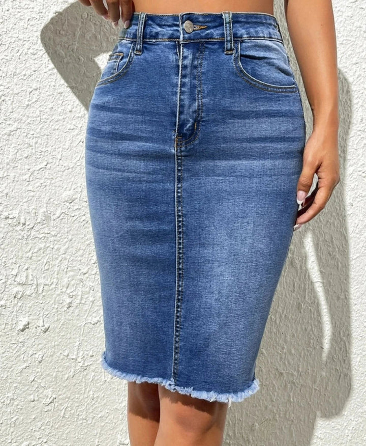 Gaia | Chic Midi Denim Skirt