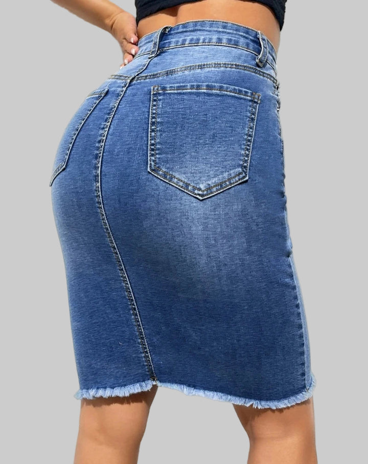Gaia | Chic Midi Denim Skirt