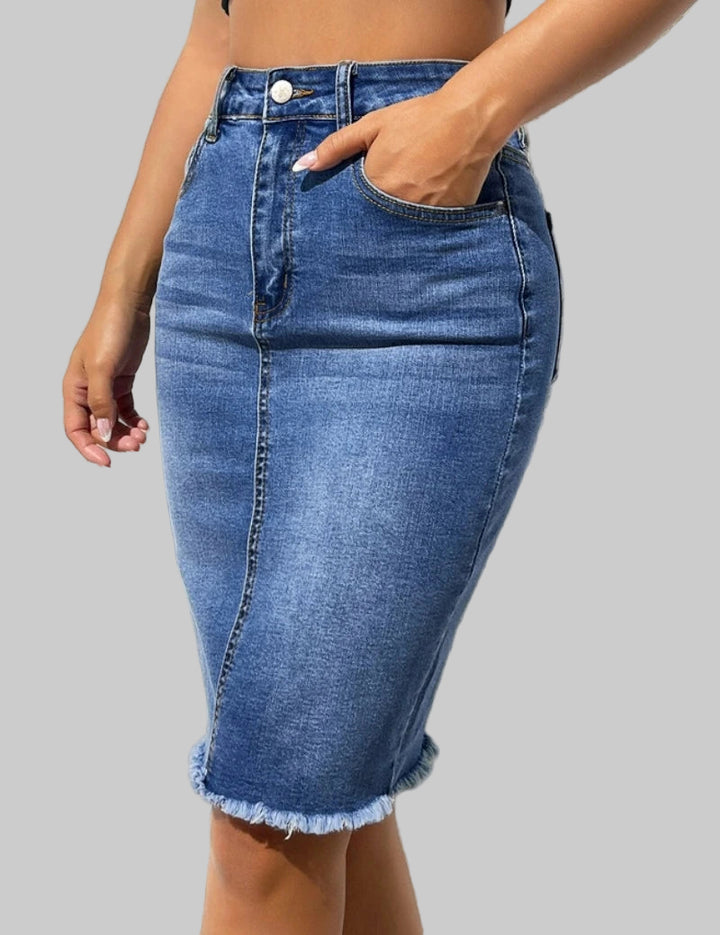 Gaia | Chic Midi Denim Skirt