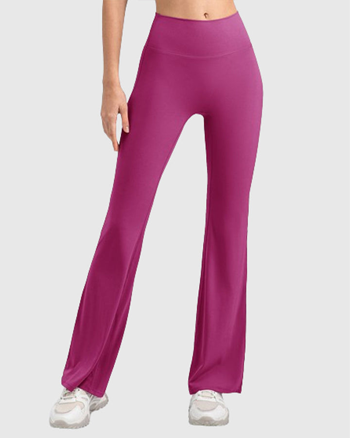 Flared Yoga Pants with High Waist and Hip Lift Design