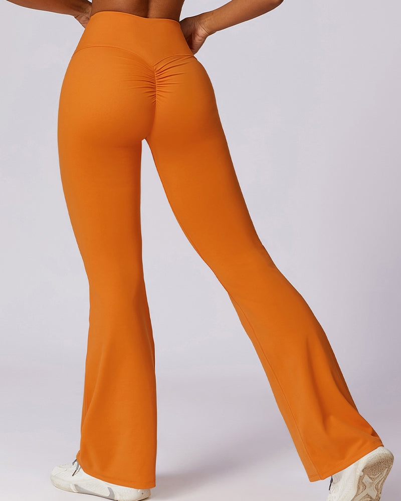 Flared Leg High-Waisted Seamless Yoga Pants
