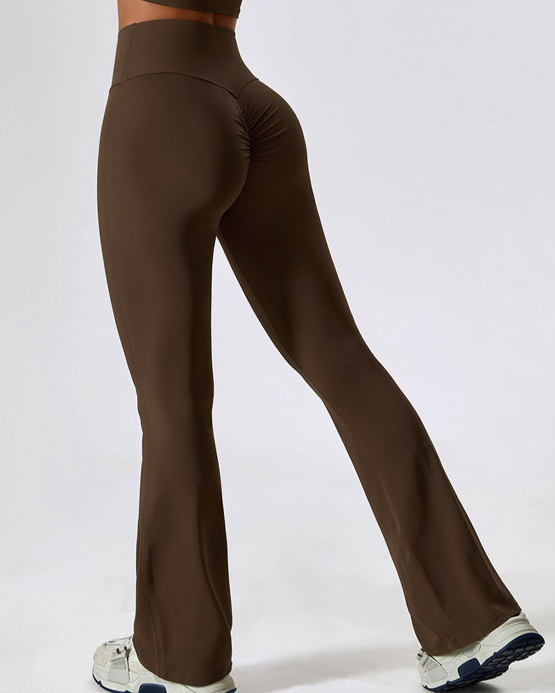Flared Leg High-Waisted Seamless Yoga Pants