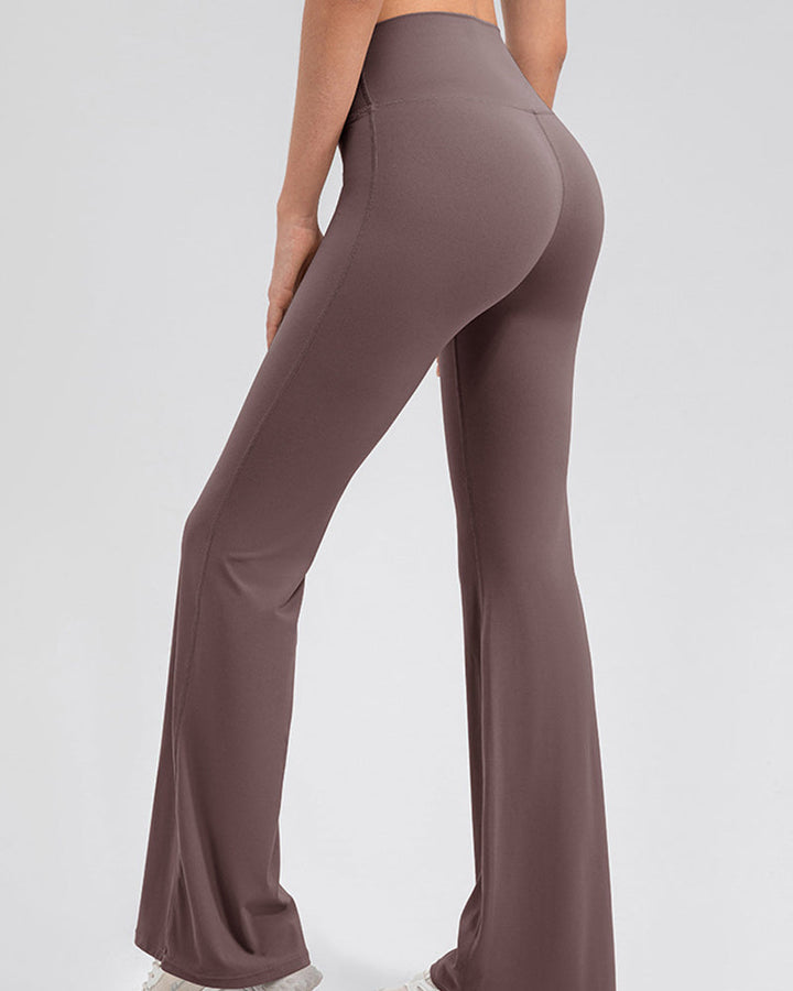 Flared Yoga Pants with High Waist and Hip Lift Design