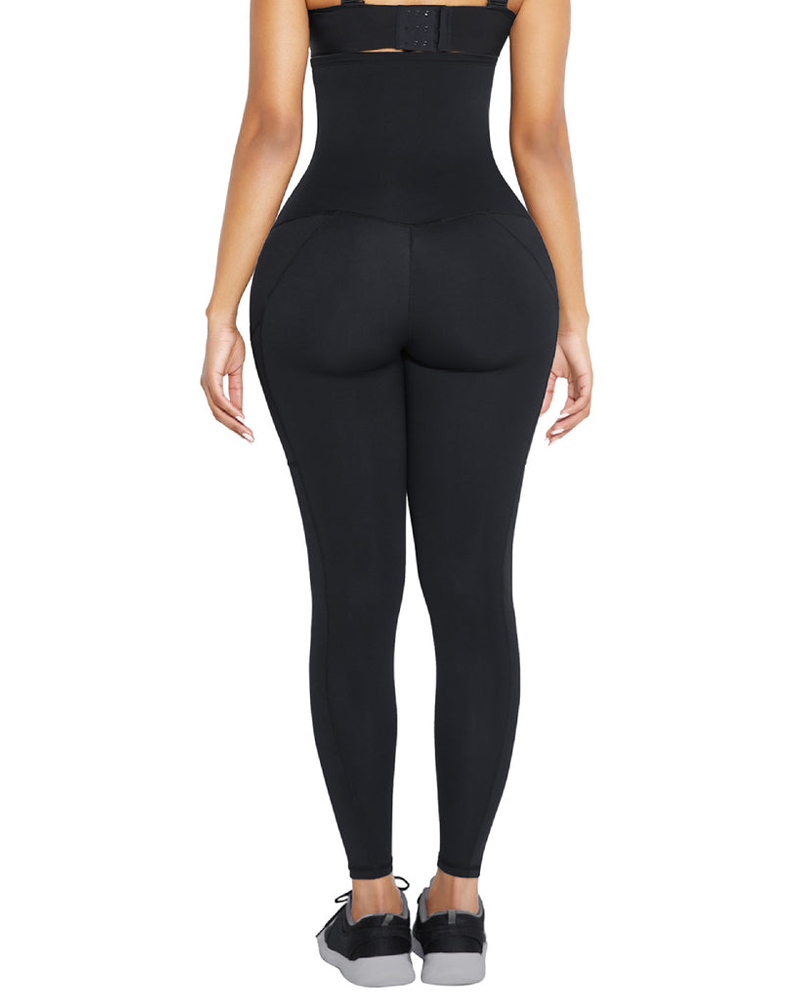 High-Waisted Compression Leggings Featuring Convenient Pockets