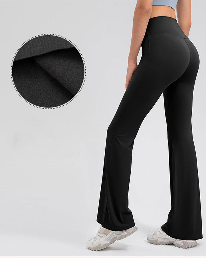 Flared Yoga Pants with High Waist and Hip Lift Design