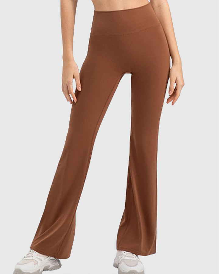 Flared Yoga Pants with High Waist and Hip Lift Design